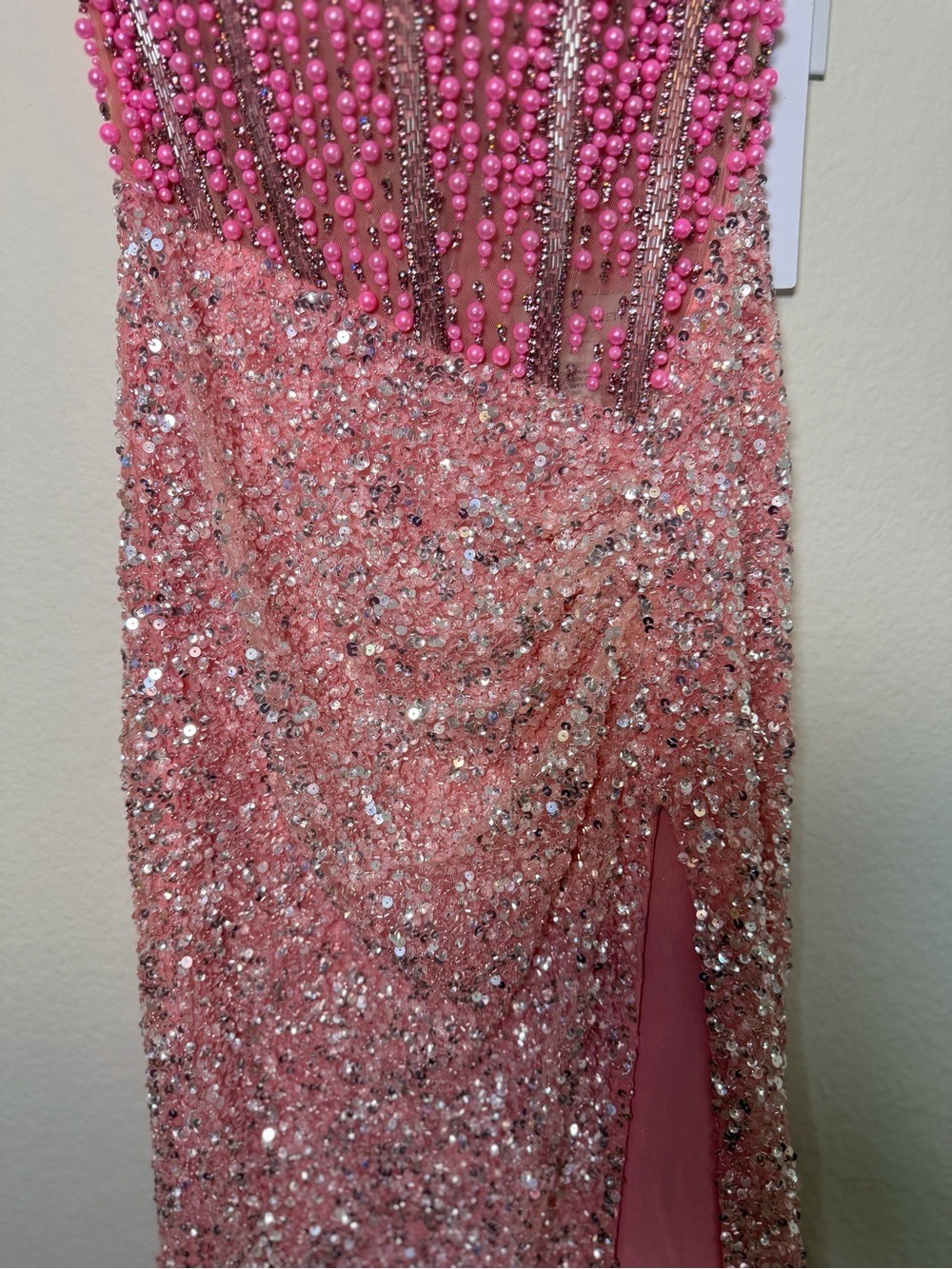 Portia & Scarlett PS26432C Pink Beaded Corset Gown Size 4 NWT $899 - Picture 8 of 16